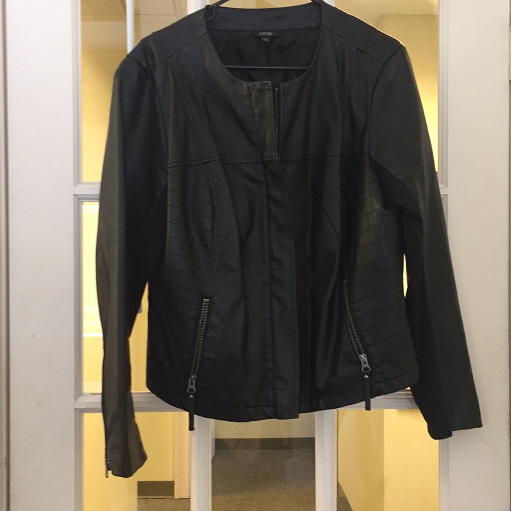 Plus Size Black "Leather" Jacket